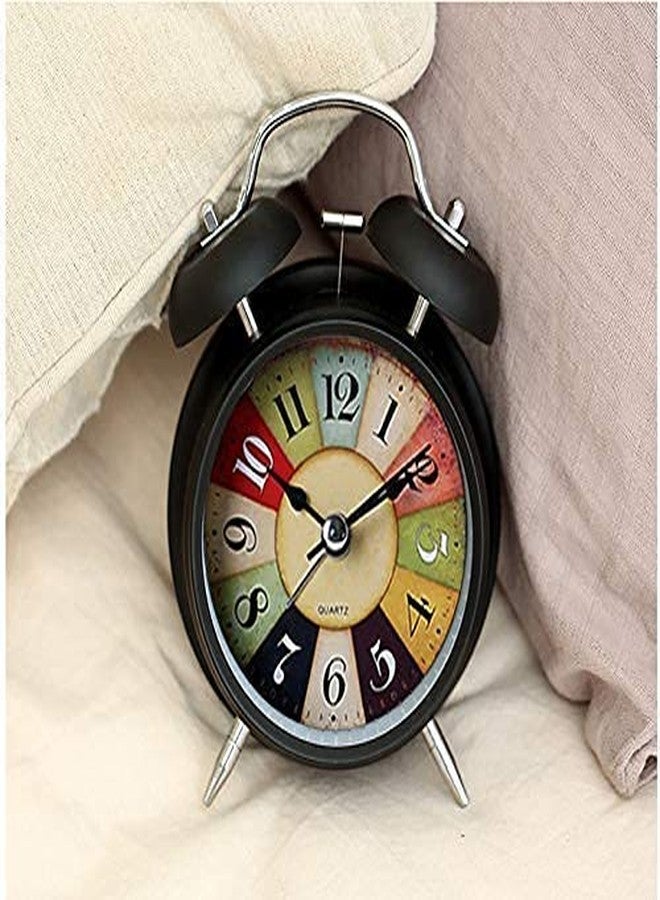 Styxon Alarm Clock Twin Bell Retro Black Metal with Backlight for Bedside Table Vintage Silent Non-Ticking Old Fashioned Decorative Desk Clocks - Image 5